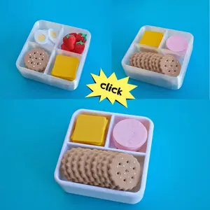 Lunchables Lunchbox Fidget Clicker | 3D Printed Keychain Bag Charm | 90s Nostalgia Toy | Desk Toy Gift
