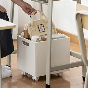 1 portable office trolley, back-to-school desk floor-to-ceiling bookshelf, thickened plastic multi-function trolley, documents, textbooks, bookshelves, removable storage racks