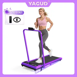 YAGUD Handrail Walking Treadmill – Quiet Home Running Machine with Dual Shock Absorption, 265lbs Weight Capacity Wide Belt & Compact Design for Easy Mobility SpringStatements