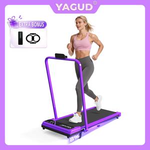 YAGUD Handrail Walking Treadmill – Quiet Home Running Machine with Dual Shock Absorption, 265lbs Weight Capacity Wide Belt & Compact Design for Easy Mobility SpringStatements