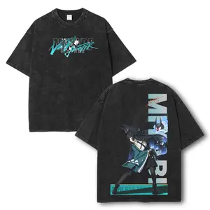 Miyabi ZZZ Washed T-Shirt, Vintage Zenless Zone ZeroWashed Oversized Tee, Unisex Gaming Shirt, Cotton Streetwear Gift