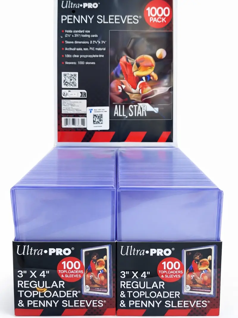 Ultra-Pro PRO Penny Sleeves Clear Card Sleeves for Standard Size Trading Cards 2.5" x 3.5" 500 Count Pack Archival-safe Non-PVC Material - TikTok Shop Ultra-Pro PRO Penny Sleeves Clear Card Sleeves for Standard Size Trading Cards 2.5" x 3.5" 500 Count Pack Archival-safe Non-PVC Material - TikTok Shop