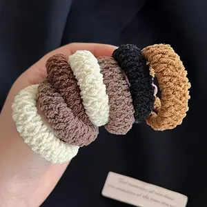 16pcs of Wide And Thick Popcorn Hair Ties in Beige And Coffee Color, Easy Design, High Elasticity That Doesn'T Pull Hair, Perfect for Securing Buns, Anti-Slip, Suitable for High Ponytails, Ideal for Women with Thick Or Fine Hair, Daily Commuting