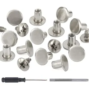 150 Sets 8MM Chicago Screws Leather Rivets for Fabric Chicago Binding Screws Buttons Metal Studs Rivets for Decorate and Repair Belts Bags Shoes Purse   Leather Craft ()