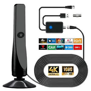 1080P 4K Ultra HD Digital TV Antenna with 5m Cable, USB Powered Indoor Signal Booster, Only for Smart Tvs, High-Definition Reception