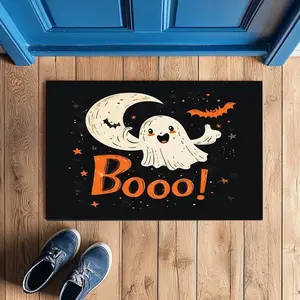 halloween doormat, spooky doormat, ghost doormat, welcome doormat, front doormat, handmade doormat, printed doormat