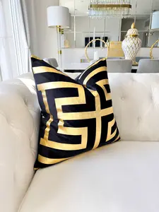 Gold Foil Greek Letter Velvet Pillow Cover