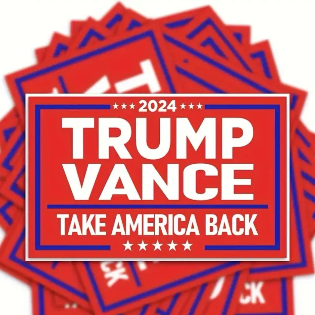 100pcs Trump Vance 'Take America Back' Waterproof Stickers - 2x3 Inch Decals for Cars, Laptops, Water Bottles & Windows