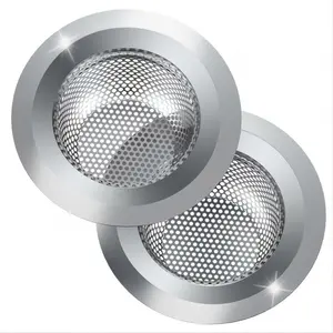 2 Pack Kitchen Sink Strainer Stainless Steel 4.5 Inch Wide Rim Food Catcher Fits Most Drains Basket Filter Kitchen Accessories