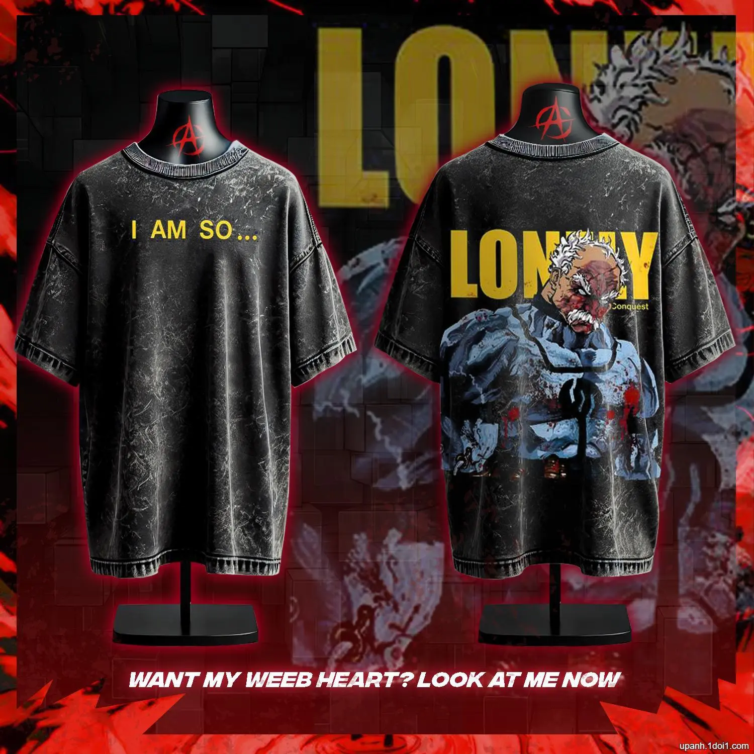 [ COLLECTION ] Men's Retro Vintage Conquest Invincible Vintage Anime Tee Washed  – Double Printed Oversized Heavyweight T-Shirt, Conquest Invincible ,  Anime Wash Tee, Anime Lovers, Anime Tee, Anime Lovers Gift, Gift For Him, Gift For Her.