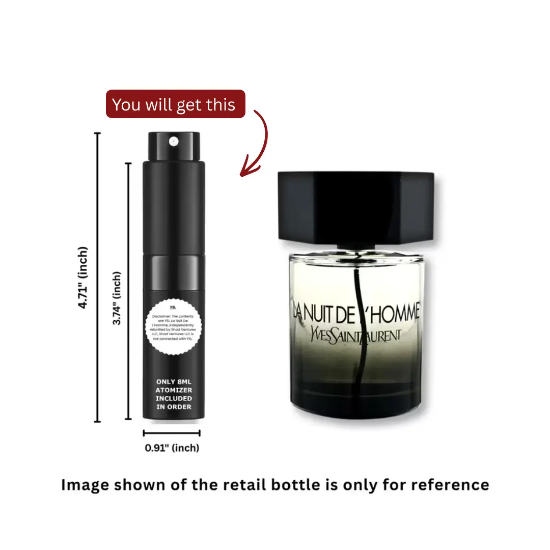 YSL La Nuit de L’Homme Eau de Toilette Men 8ml / 0.27oz | 100% Original Authentic Decanted Perfume Spray