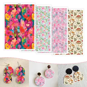 Polymer Clay Transfer Paper, Vibrant Floral Patterns, 3.93 X 5.82 Inches, Ideal for Jewelry Earrings and Stickers, Magic Transfer Paper