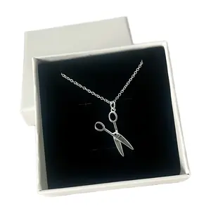 925 Silver Shears Charm Pendant Elegant Necklace for Barbers and Hair Stylists 18” with Silver Finish