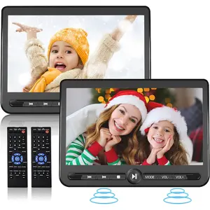 10.5" Dual Portable DVD Player,  Rechargable  Screen Play A Same or Two Different Movies, Headrest for  with 5-Hour, Support USB/SD, Last Memory