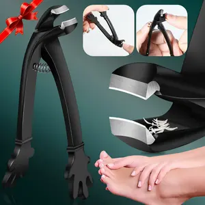 1 Heavy-duty Stainless Steel Corner Head Nail Clipper with Curved Blades - Large opening suitable for thick nails, splash-proof, long handle, ideal for men and the elderly, perfect Christmas gift