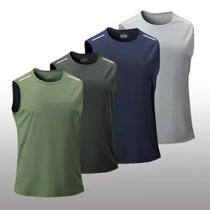 Men's Summer Sleeveless Sports Vest, Quick-Dry Reflective Shoulder Strips, Breathable and Comfortable Outdoor Fitness Essentials