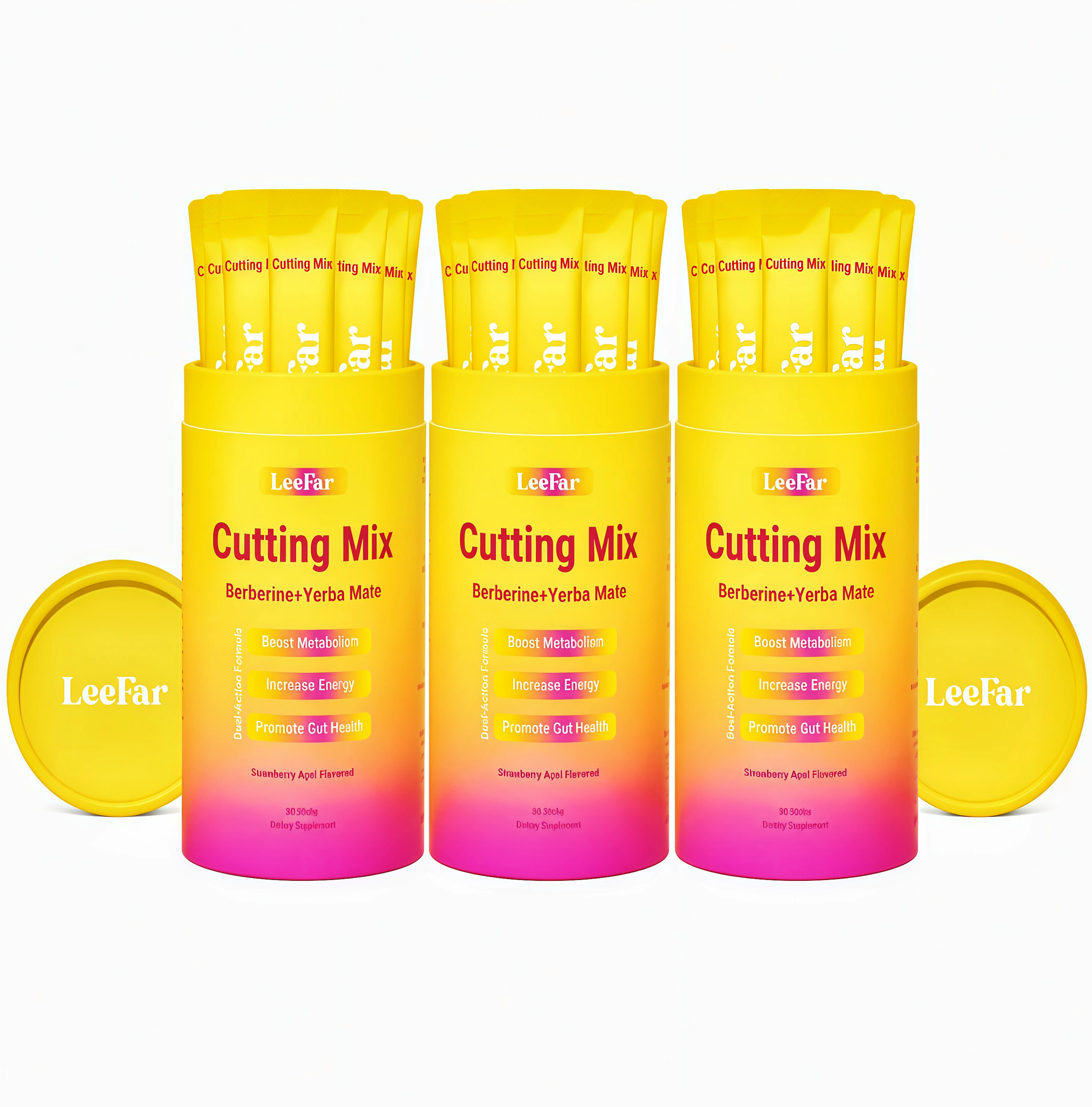 3 Botte LeeFar Cutting Drink Mix – | UE Strawberry Açaí Flavor – | (30 Servings)