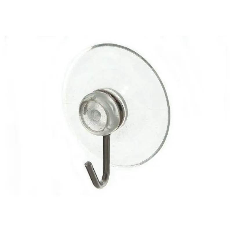 10-Pack Clear Suction Cup Hooks, 32 mm Cups with Wire Hooks for Compatible Smooth Surfaces, Removable Hanging Accessories for Glass Windows, Small Decorations and Household Organization