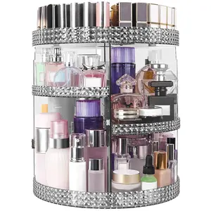 360  Rotating Makeup Organizer,  Capacity  Storage Unit, Removable DIY 7 Layers Skincare Organizer,  Beauty Perfume Organizer for Vanity Countertop (Gray)