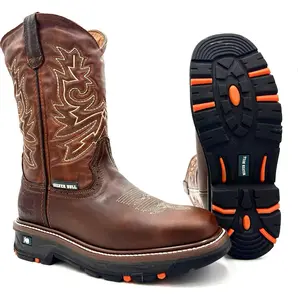 Silver Bull Rodeo Work Boots Goodyear Welt Construction Dual Density Sole and Square Toe Leather Footwear Shoe SB-5059 Comfort Walking Shoes