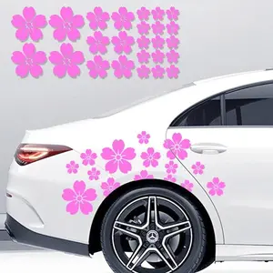 Sakura Pattern Car Sticker, Car Decals, Automobile Decals, 25pcs/set Waterproof Auto Sticker, Self-adhesive Decorative Sticker for Car Bumper Wheel Arches Hood Windows Body