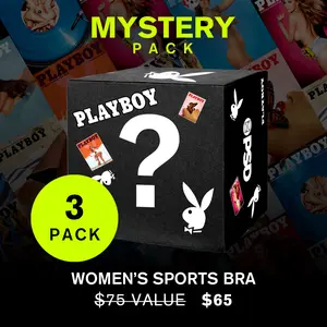 PSD Womens Playboy Mystery Sports Bra 3-Pack Bundle - Racerback Sports Bra - Comfortable, Breathable, Ultra-light Fabric