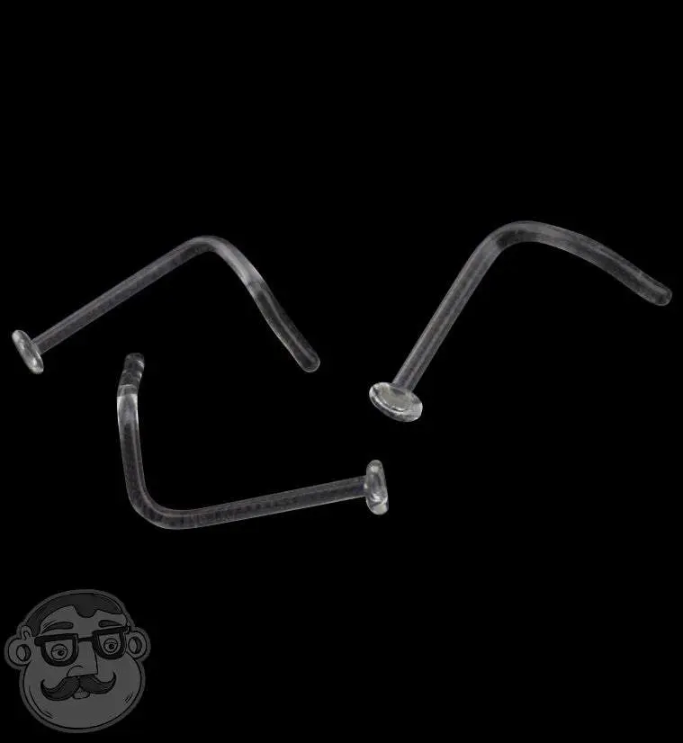 Clear Curved Glass Nose Ring