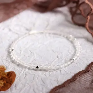 Natural Clear Quartz Stone Bracelet Healing Crystal Dainty Bracelet Yoga Minimalist Handmade Bracelet Gift for Women Men