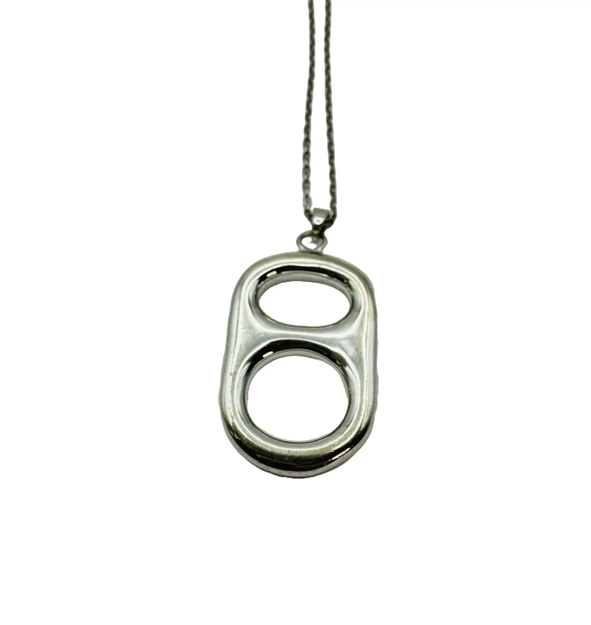 Tabulous Costume Jewelry Classic Silver Crush Pop Tab Floating Pendant Necklace - 1 in, 0.5 oz, 17"-19" Length, Palladium-Accented, Removable Charm, Hypoallergenic, Everyday Wear for Any Occasion