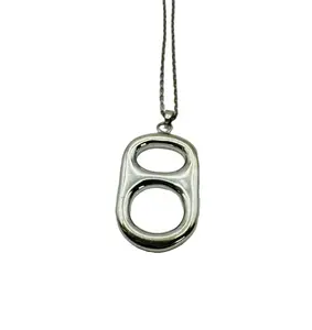 Classic Silver Crush Pop Tab Floating Pendant Necklace by Tab~ulous - Tabulous Jewelry