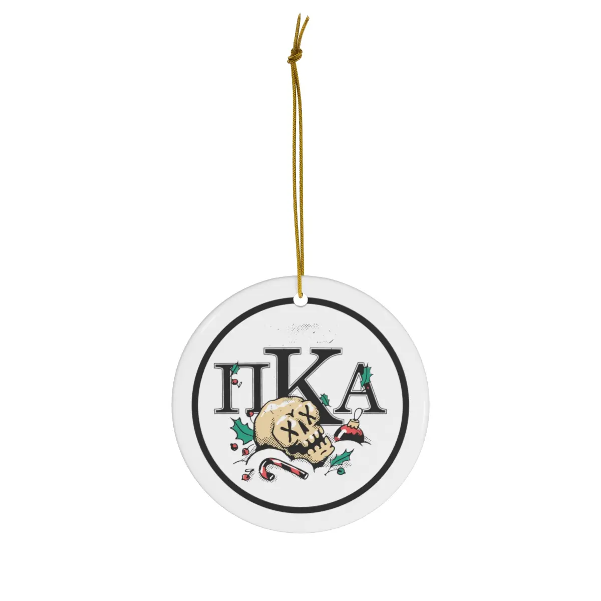 PIKE Xmas Skeleton Ceramic Ornament / Frat Gift