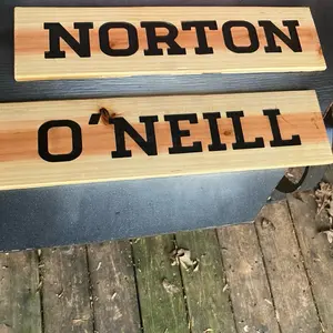 Last Name Cedar Signs - Personalized Wooden Name Plaques for Home Decor & Gifts