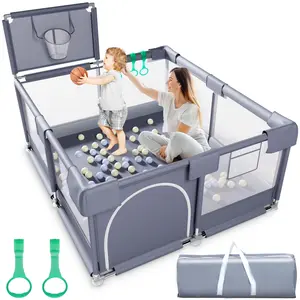 Large 50'' x 50'' Playpen with Basket, Play Yard