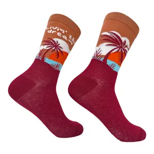 Women's Livin The Dream Socks Cool Relaxing Vacation Vibes Footwear Funny Graphic Socks Comfortable Fitted Spandex Cotton