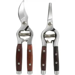 Plant Shears, 2-Pack Garden Hand Pruning Scissor, Professional 8" Bypass Garden Pruning Shears for Gardening, Ultra Sharp Blades Scissors for Plants, Flowers & Light Branches