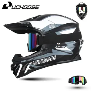 DOT certified bicycle and motorcycle helmet, off-road style with visor, semi-open design, suitable for rally off-road vehicles and electric bicycles, includes protective goggles