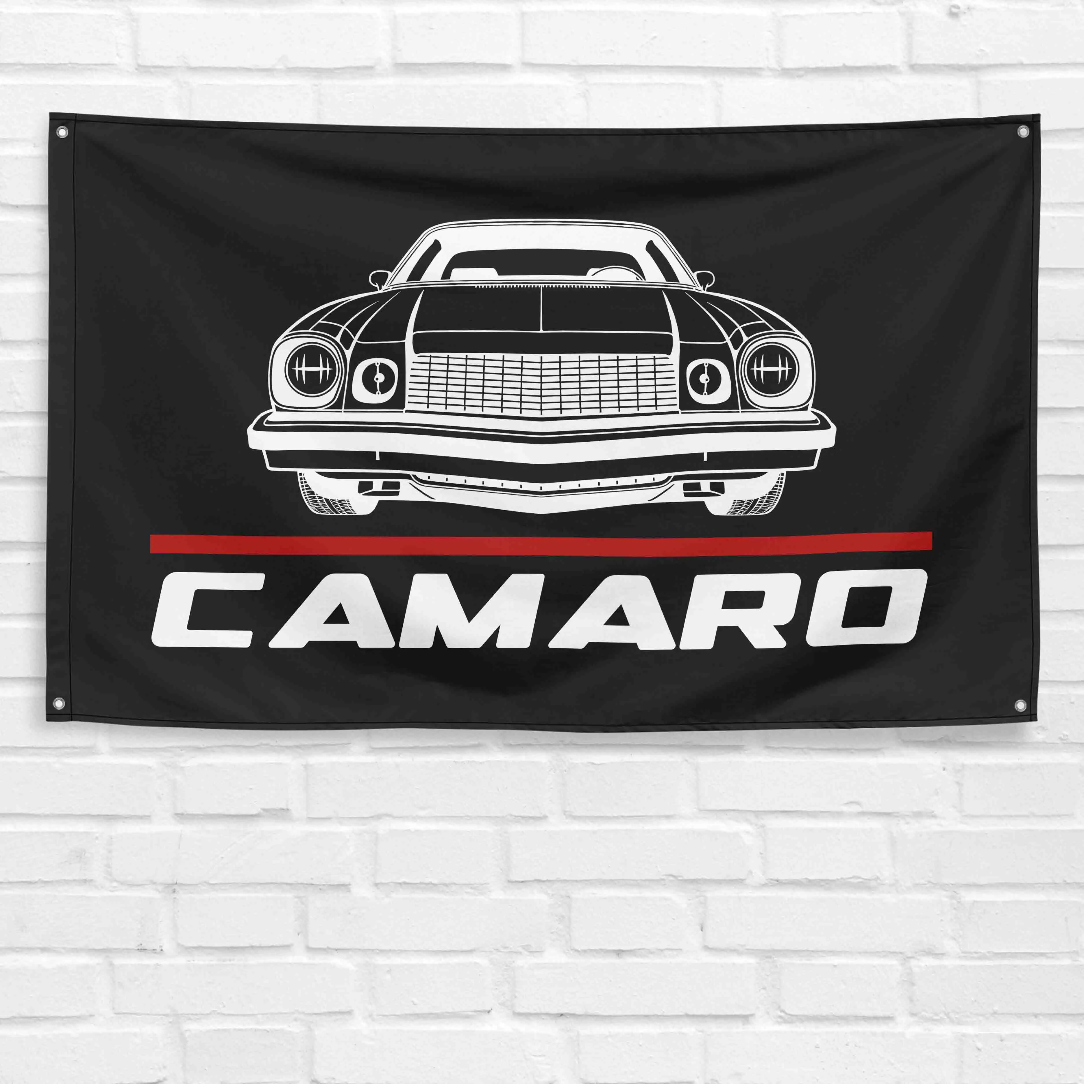 1977 Camaro Durable Synthetic Grommeted Hangable Banner - 3 x 5 ft, Wall-Mountable Home Garage Decor, Festive Gift for Camaro 1977 Enthusiasts