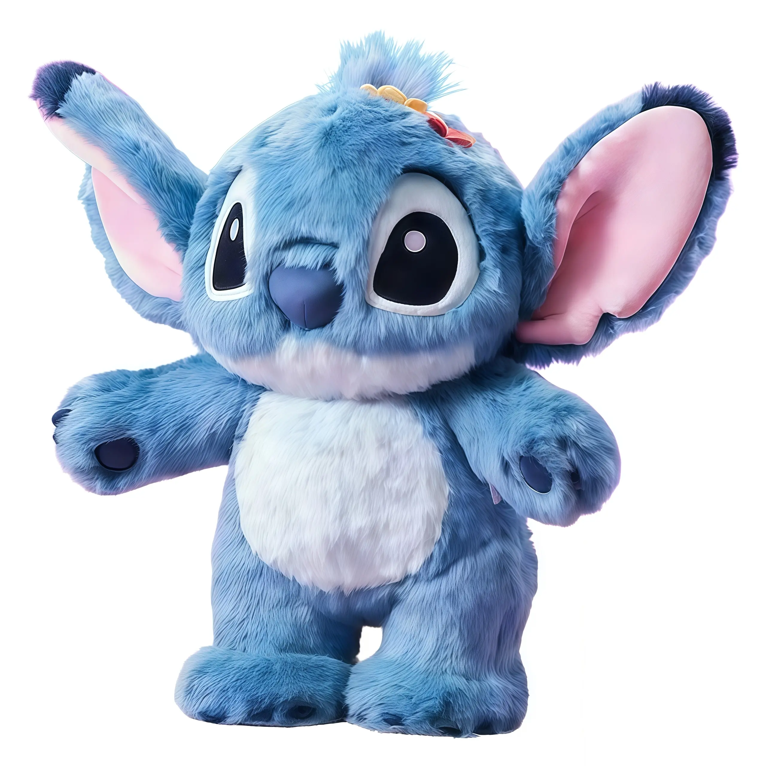 MINISO Disney Lilo and Stitch Poseable Plush Toy with Built-in Skeleton - Soft Stuffed Polyester Stuffed Doll, Huggable Collectible, Gift for Party, Birthday, Cute Stuffed Animals