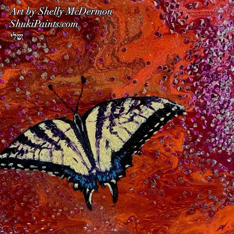 Original Collectible Mini Glitter Fine Art Painting - Decor Item, Acrylic and Glitter Medium on Wood or Canvas (Customizable per Request)