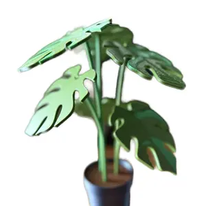 Plant Theme COASTERS with Green Leaf Design - Product Name Featuring Leaf Motif Decor Splash