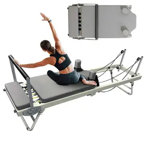 Foldable Pilates Reformer Machinefor Home -Professional Studio Equipment AlloySprings, 265lbs Capacity- for FathersDayGift