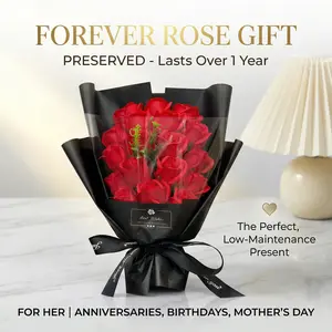 Artificial Rose Soap Flower Bouquet, 18-flower Gift Box, Holiday Gift, for Valentine's Day, Mother's Day, parties, for girlfriends, elders, teachers, colleagues, Fake Indoor Plants Decorative