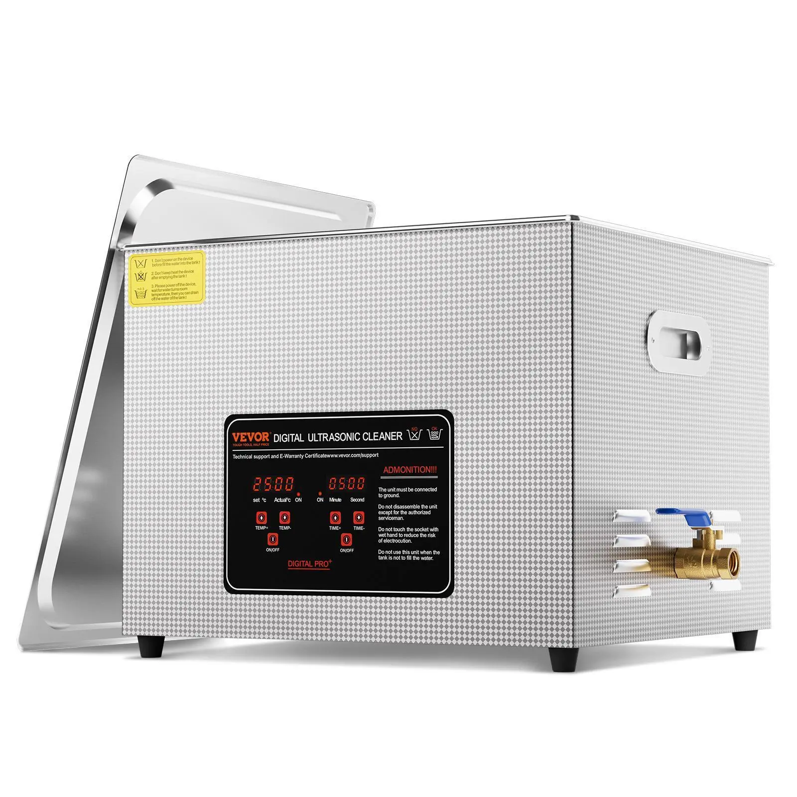 【SummerFinds】VEVOR 15L 360W Ultrasonic Cleaner, Advanced Transducer Technology, Corrosion-Resistant Drainage Design, Timer, Heated Cleaning, High-Temperature Mode, 40kHz Digital Panel & Basket for Jewelry, Industrial Parts, Tools, Eyewear, Automotive Part