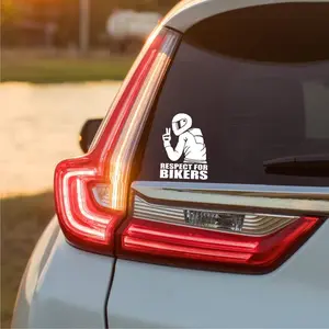 Respect for bikers - motorcycle - motorbike - biker - awareness - car window bodywork bumper sticker decal label