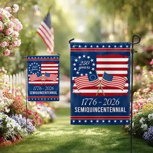 USA 250 Years Semiquincentennial Garden Flag 1776–2026 Patriotic Porch Flag, American Independence Day Outdoor Decor Flag, Fourth Of July Patriotic Yard Flag Decoration For Garden Porch Home