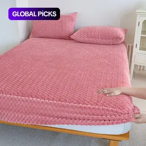 Turtle Velvet Bedding Set, Ultra Soft Wrinkle Resistant, King Queen Size, Deep Pocket, Includes 1 Fitted Sheet & 2 Pillowcases, Decorative Bedsheet Sets #GLOBAL PICKS