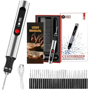 Ultimate Cordless Engraving Pen for Artists & DIYers - Engrave 60+ Surfaces, Beginner Friendly, 30 Bits & Mastery Guide (Grey)