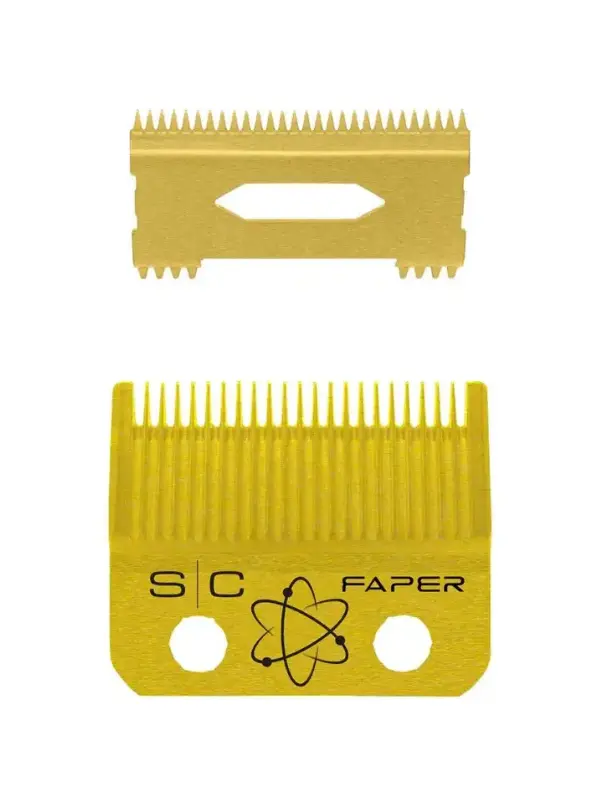 StyleCraft Gold Titanium Faper Blade with Gold Titanium Slim Deep Tooth #SC525G