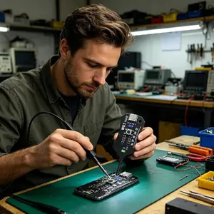 Black W01 V2.0 Type-C Inductance Tester Motherboard Coil Tester Electronic Circuit Board Inductor Detector for Phone Motherboard Component Repair Electromagnetic Induction Quick Fault Check Tool Inductance Checker