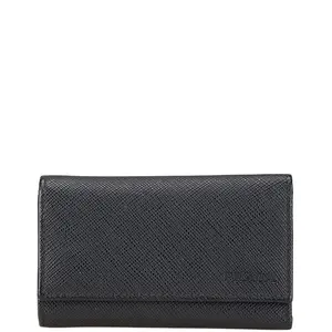 Pre-owned PRADA Calfskin Small Leather Goods 2PG222 Leather Key Case